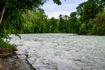 the river Lech, in the cozy town of Landsberg am Lech, Germany
