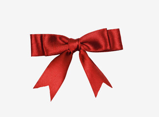 Red satin ribbon bow