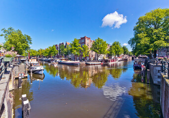 Fototapeta na wymiar Panorama Gracht Amsterdam