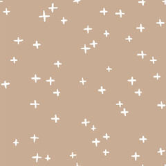 Hand drawn cross and plus sign.Crosses vector seamless pattern. Black paint brush strokes geometrical pattern for wallpaper, web page background, textile design, graphic design.