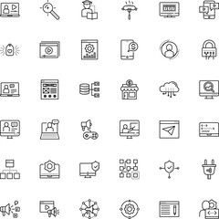 internet vector icon set such as: profile, improvement, mechanism, electricity, male, lunch, workplace, privacy, keyword targeting, crypto, facade, casino, student, power, face, cartoon, solid, flow