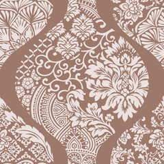 Abstract Damask pattern. Wallpaper in the style of Baroque.  vector background. Floral ornament.