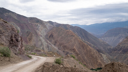 Road N100 along Tablachaca valley in the northern Andes of Peru.