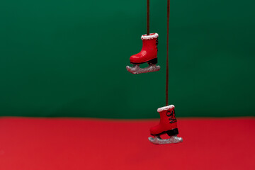ice skate on the christmas background