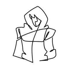 man wearing fashion jacket model continuous line, isolated design