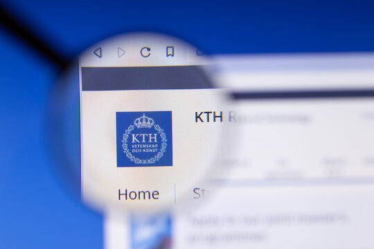 Los Angeles, California, USA - 3 March 2020: KTH Royal Institute of Technology website homepage logo visible on display screen, Illustrative Editorial