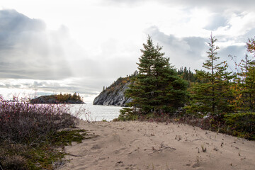 The beach at Pukaskwa National Park, Marathon, Ontario, Canada on Lake Superior