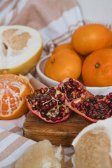 summer still life with fruit in warm tones, healty lifestyle