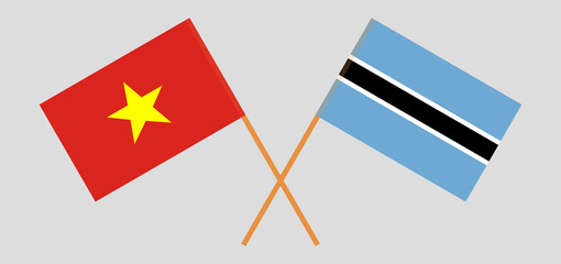 Crossed flags of Botswana and Vietnam