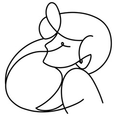 woman portrait character continuous line style
