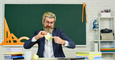 Teacher traditional and modern subjects. Study hard. Get free education. School education for...