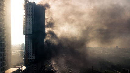 fire in a high-rise building