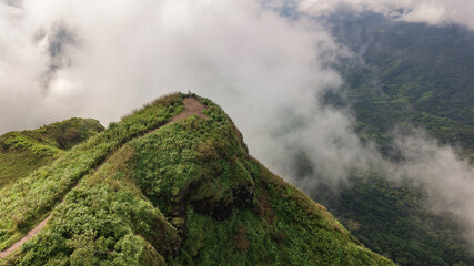 Landscape of the cliff edge and fog . viewpoint in Phetchabun province Thailand.