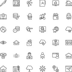 internet vector icon set such as: note, email, editable stroke, store, icons, hard hat, realtime, manager, loud, decline, climate, job, pencil, knowledge, blue, tour, contractor, training, cottage