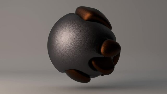 Abstract 3D animation of amorphous metal shapes that interact with each other creating fantastic shapes.