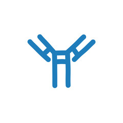 Obraz premium antibody, immunoglobulin doodle icon, vector color illustration