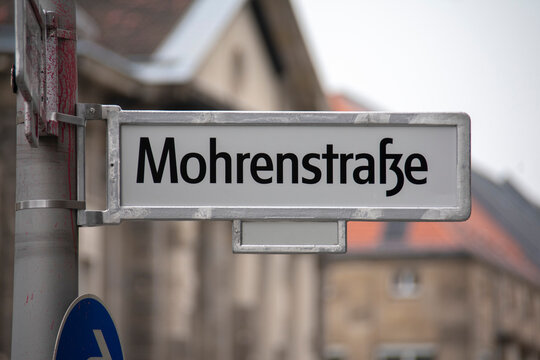 Mohrenstrasse racist street sign in MItte Berlin Germany