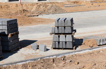 concrete road tiles Packed