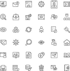 internet vector icon set such as: filled, building, e-book, repeat, cv, online promotion, lite coin, type, encryption, attack, rotation, wealth, event, frame, crypto, pathway, glass, www, threat