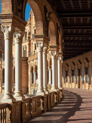Fototapeta premium Arches and Windows in the arcades of the Plaza de España