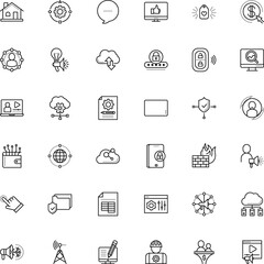internet vector icon set such as: distance, webinar, touch, closed, go, sheet, ppc, megaphone, style, report, think, visitor, wifi, head, liquid, bullhorn, bank, software, lead conversion, brand