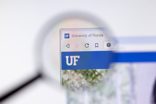 Los Angeles, California, USA - 7 March 2020: University Of Florida Website Homepage Logo Visible On Display Close-up, Illustrative Editorial