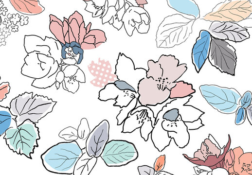 Set of Floral Elements