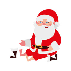 merry christmas tired santa resting cartoon