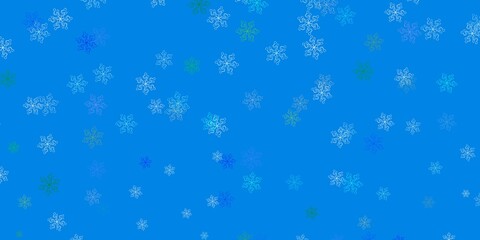 Light blue, green vector natural artwork with flowers.