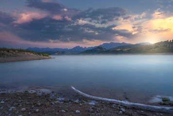 sunrise over the lake
