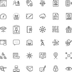 internet vector icon set such as: pin, community, wave, event, enlarge, cryptocurrency, chalkboard, power, marker, email, e-book, balloon, compliance, home, cash, paperclip, blended, database, solid
