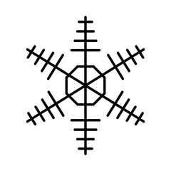 snowflake abstract design icon, line style