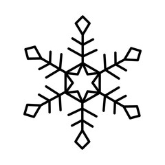 christmas snowflake icon, line style