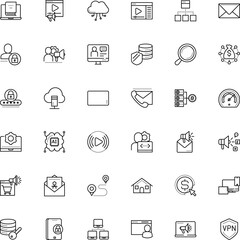 internet vector icon set such as: cryptocurrency, volume, login, panel, icons, shield, mind, privacy, risk, infrastructure, net, glass, news, trade, document, vpn, touch, lesson, fast, farm, guard