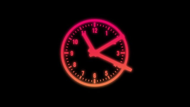 Animation of analog clock in shape of HUD object.
