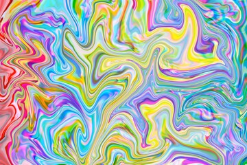 Liquid Abstract Fluid vibrant paint colors  marbeling swirls of colorful paints 
and inks of 
iridescent and bright artistic background wallpaper or poster 
