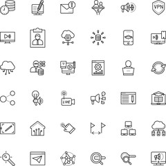 internet vector icon set such as: lens, sales, company, product, job, filled, hazard, authentication, productivity, loudspeaker, live, data aggregation, turn, banner, megaphone, e-learning, key