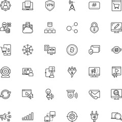 internet vector icon set such as: feed, save, remote, rate, house, big data scientist, circle, care, person, database, hashtag, spy, development, stationery, base, procedure, improvement, stream