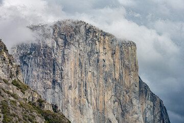 Clouds on El Capitan at Yosemite National Park