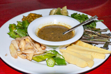 Lunch food at the restaurant in Myanmar