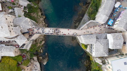 Mostar bridge from above