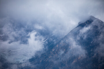 clouds over the mountains