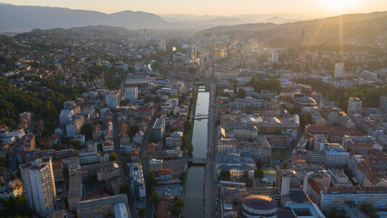 Aerial view of Sarajevo , Bosnia & Herzegovina