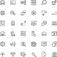 internet vector icon set such as: route, teamwork, tablet, affiliate, travel, lamp, inventions, integration, magnifier, cluster, wheel, console, low, industrial, time, architecture, text, structure