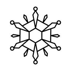 gem snowflake icon, line style