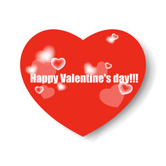 Valentine's card in the form of a heart with the inscription. Vector illustration in a flat style, for congratulations, stickers, banner.

