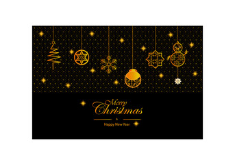 Naklejka na ściany i meble Merry Christmas and Happy New Year Luxury Background