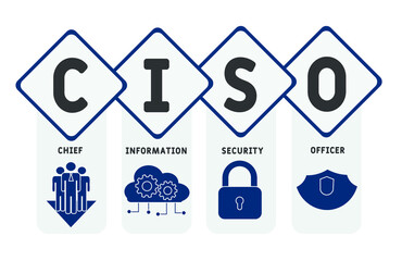 CISO - chief information security officer  acronym  business concept background. vector illustration concept with keywords and icons. lettering illustration with icons for web banner, flyer, landing p