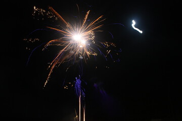 Blue and Gold Fireworks Display for Bonfire Night