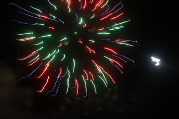 Explosive Red and Green Firework